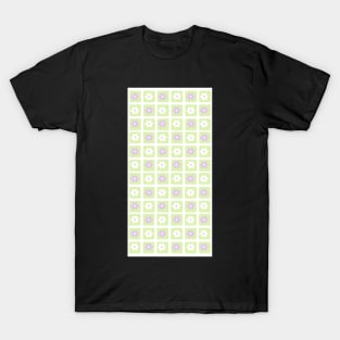 Vintage Aesthetic Minimalist Sage Green and Purple Flower Grid Design Phone Case T-Shirt